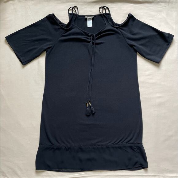 Tommy Bahama Black Cold Shoulder Style Mixed Fabric Dress Size Small - Picture 1 of 5